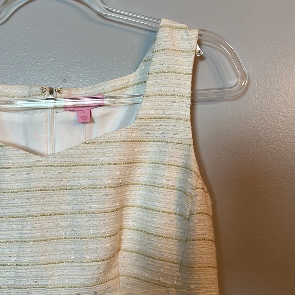 Lilly Pulitzer White Textured Sleeveless Shift Dress - Picture 4 of 13